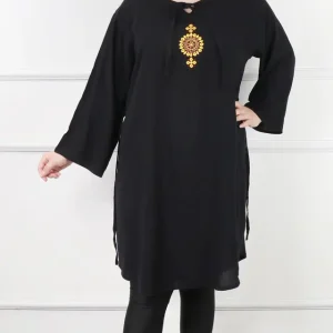 تونیک نخی گلدوزی مشکی